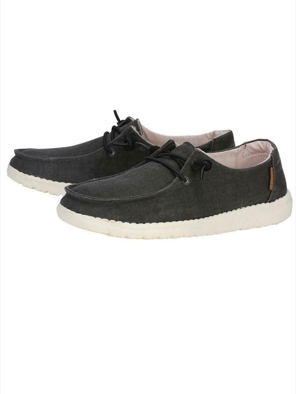 New Hey Dude Women's Wendy Casual Slip-On Loafers Chambray Off Black Size 10